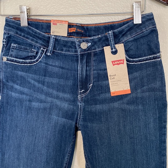 Levi's Bootcut Jeans Girls 10 1/2 Plus Stretch Blue Dark Wash - Picture 4 of 12